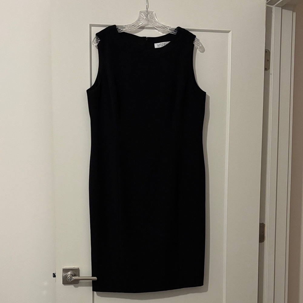 Kasper Iconic Stretch Crepe Black Sleeveless Dress.